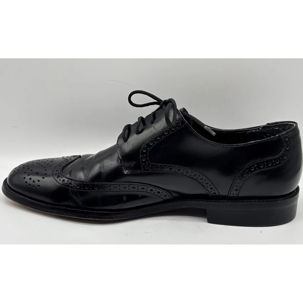 Johnston & Murphy 1888 Men's Black Leather Longwing Brogue Derby Dress Shoes 9